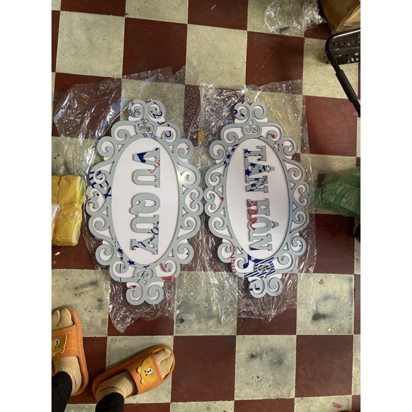Bảng alu treo cổng hoa 2lớp dày