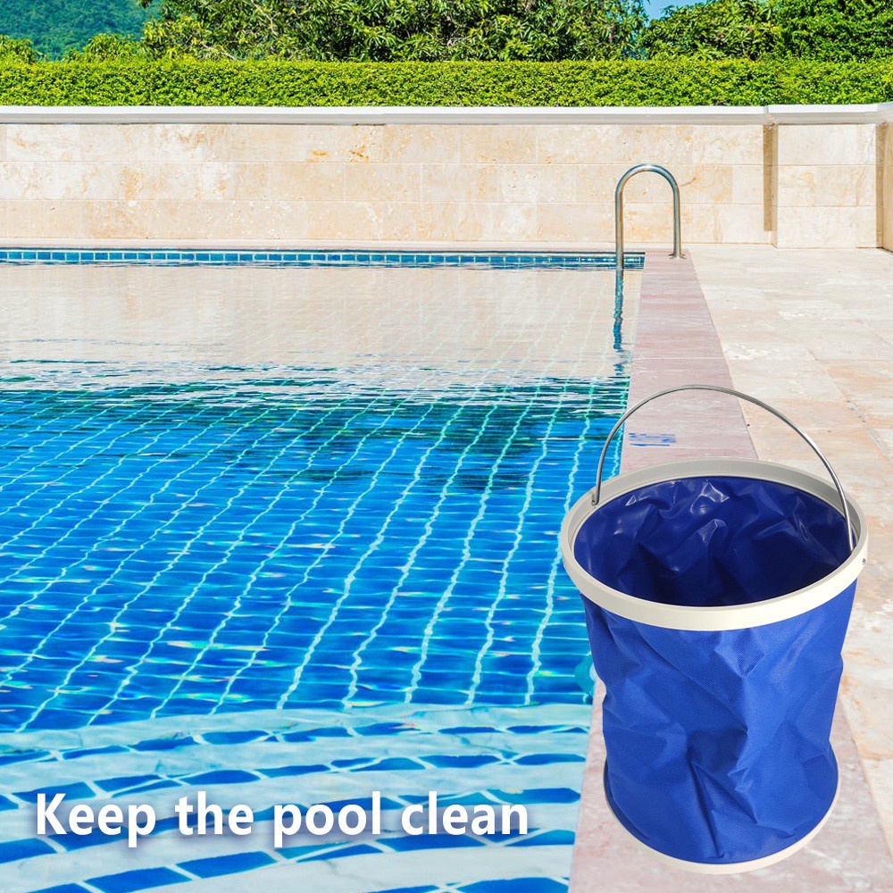 Pool Skimmer Bucket,Retractable Swimming Pool Cleaning Tool With Cleaning Gloves,Portable Cleaning Catcher