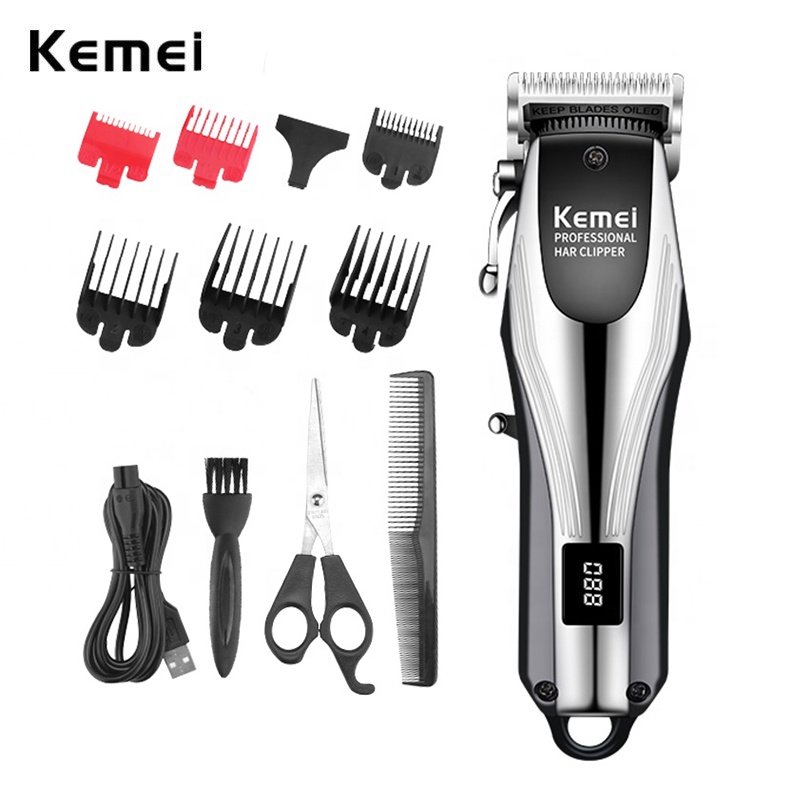 Bộ tông đơ cắt tóc chuyên nghiệp KEMEI KM-2619 có thể sạc lại màn hình LCD