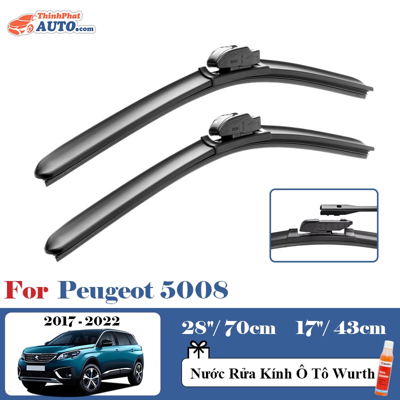Gạt Mưa Xe Peugeot 5008 (2017 đến 2025) Silicone Chính Hãng
