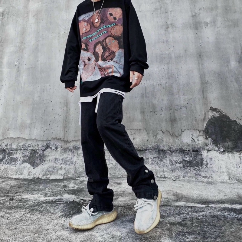 Quần Jean Buttons CÚC Pants Ống Rộng Nam  3 Cúc bấm Track Pants , Cargo Pants streat wear Cực Chất Cực Độc | BigBuy360 - bigbuy360.vn