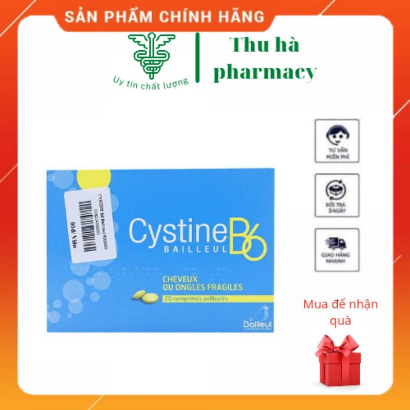 Cystine B6 hỗ trợ rụng tóc và loạn dưỡng móng Hộp 1 vỉ /20 viên CỦA PHÁP DATE 2025
