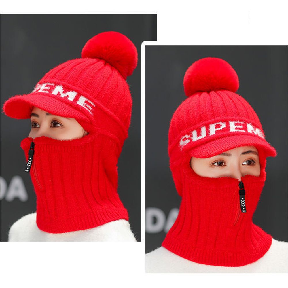 Bộ nón len kèm khăn choàng cổ giữ ấm chống gió thời trang mùa đông dành cho nữ