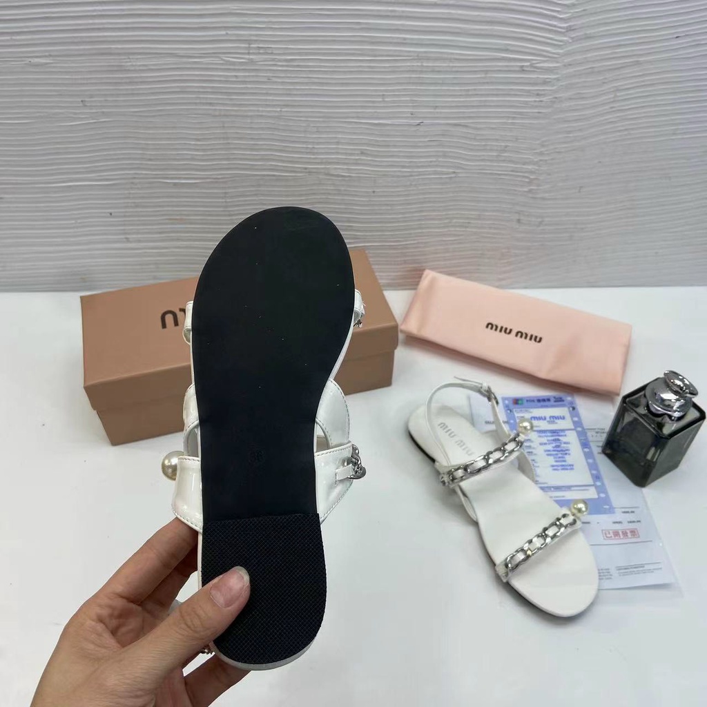 Sandal nữ bệt hai quai xích ngọc Nguyên hộp hãng cao cấp