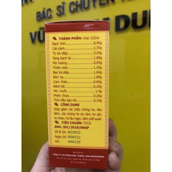 Siro bổ phế Chỉ khái lộ