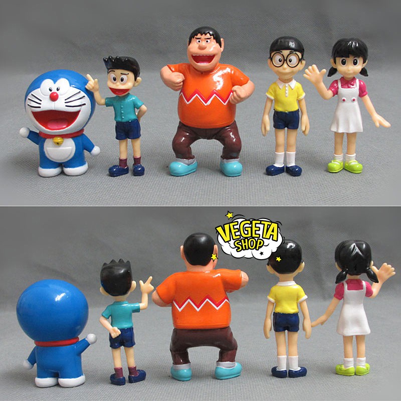 Mô hình Doraemon - Trọn bộ 5 Mô hình: Nobita Jaian Suneo Shizuka Doraemon - Nobita Chaien Xeko Xuka Doremon - Cao 5~7cm