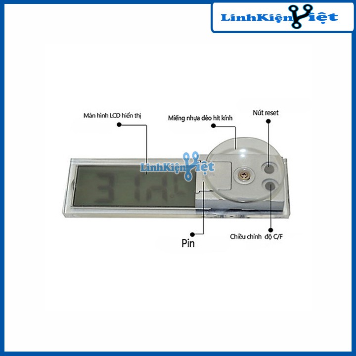 Nhiệt Kế Kỹ Thuật Số Màn Hình LCD Xuyên Thấu K-036 ( -20°C - 110°C)