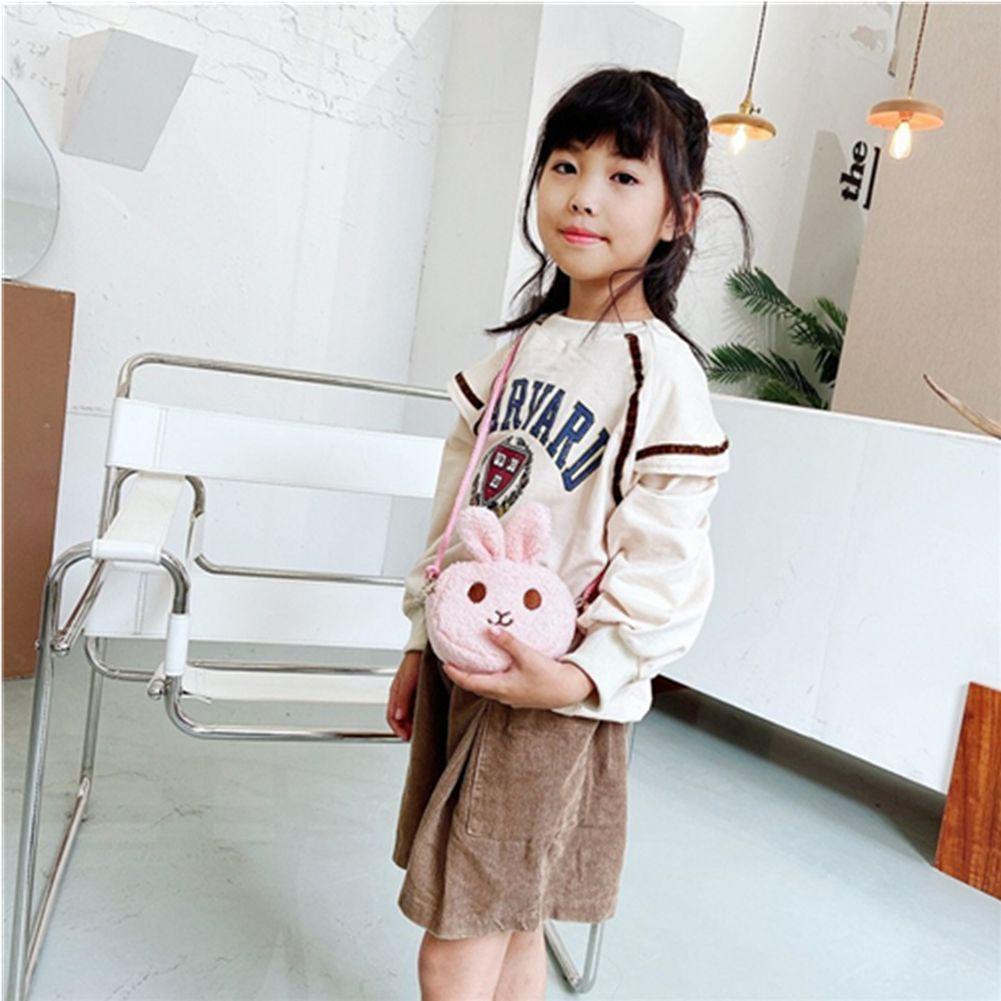 Túi Đeo Chéo Hình Thỏ Nhồi Bông Mềm Mại Dễ Thương Cho Bé Gái