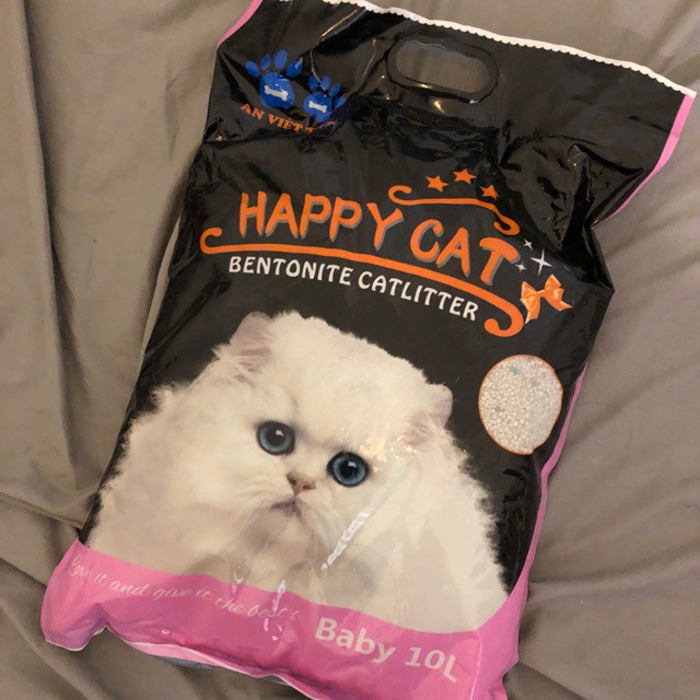 ( Siêu Tiết Kiệm ) Cát Vệ Sinh Happy Cat Cho Mèo 10L Mùi Baby, Thơm Phấn