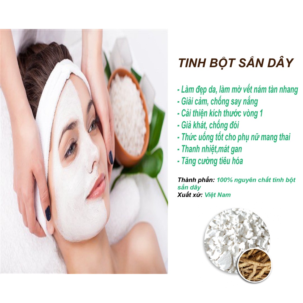 Tinh bột sắn dây nguyên chất 100g - đẹp da, thanh nhiệt, giải độc