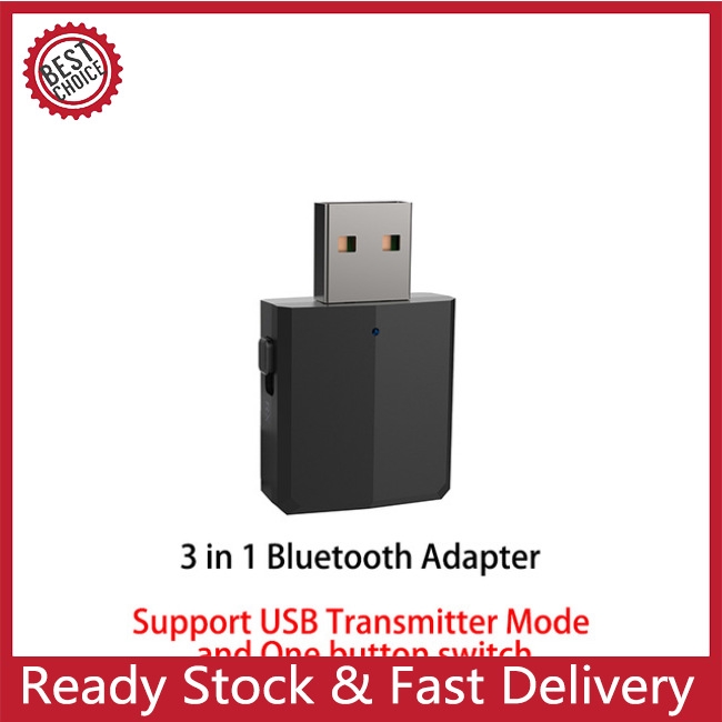 USB thu phát tín hiệu âm thanh mini kết nối Bluetooth 5.0 cổng AUX 3.5mm có công tắc dùng trong xe hơi