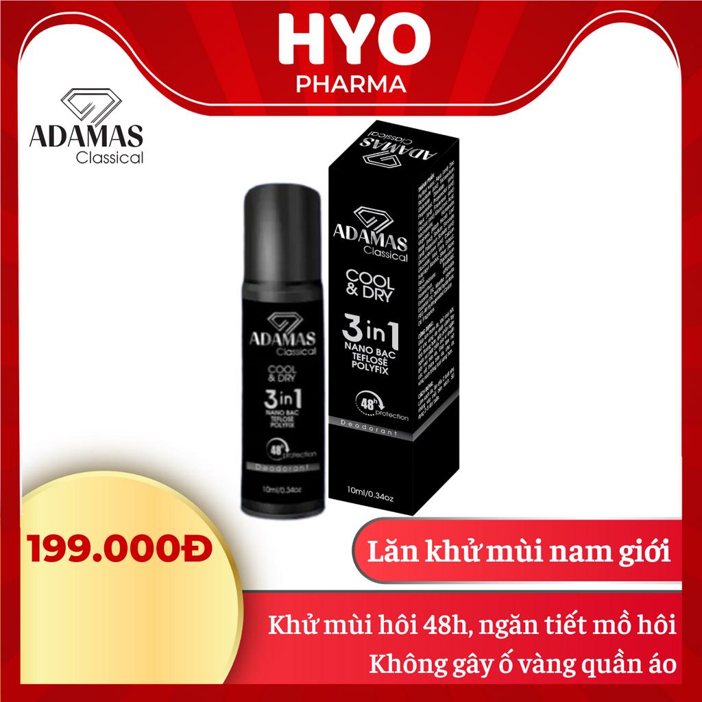 Lăn khử mùi cho nam giới Adamas Classical ngăn mùi tới 48h, giảm tiết mồ hôi, không gây ố vàng áo