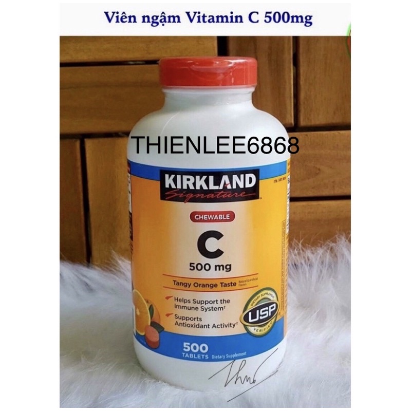 Viên ngậm Bổ Sung Vitamin C Kirkland Signature Chewable Vitamin C Kirkland 500mg