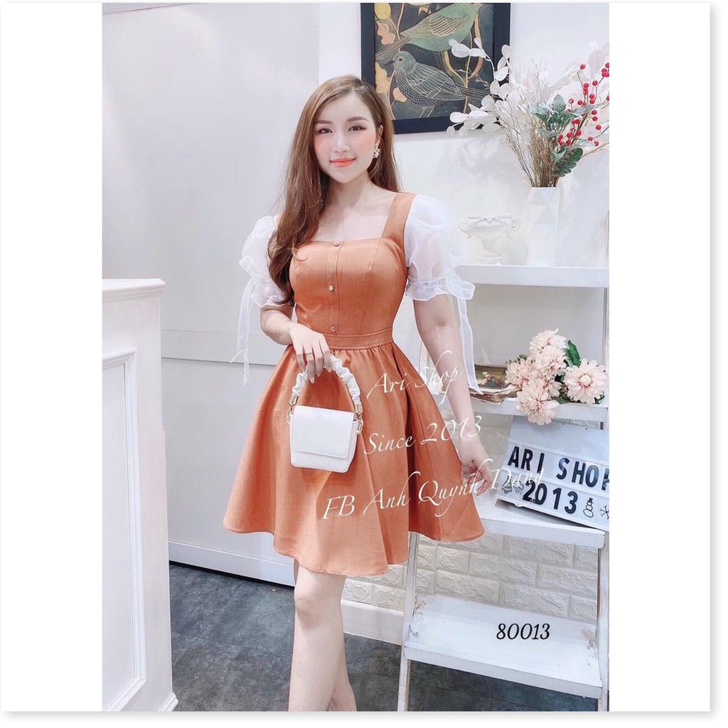 ĐẦM PHỐI VOAN,2 MÀU SINH DỘNG,HOẠ TIẾT TRƠN NHƯNG VÔ CÙNG SINH ĐỘNG LANA FASHION