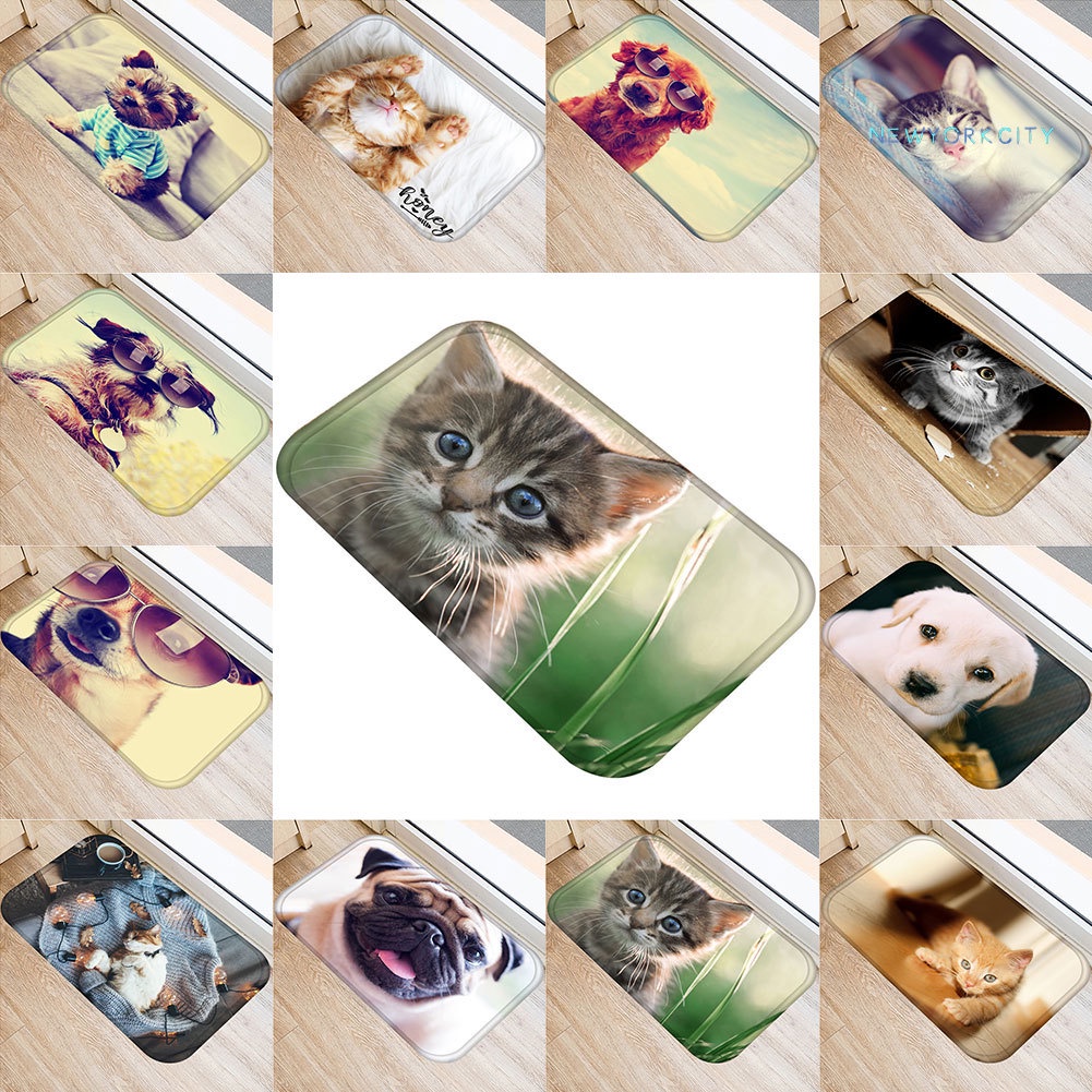 Thảm Chùi Chân Thấm Hút Nước Chống Trượt Họa Tiết Chú Chó Dễ Thương