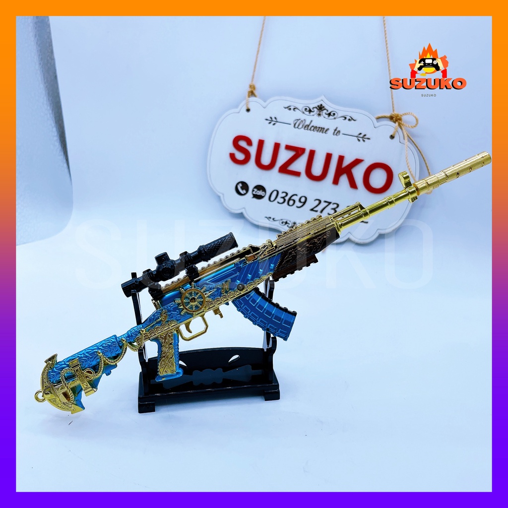 Mô hình súng kim loại lắp ráp pubg, csgo free fire đồ chơi lắp ráp SKS Braves Danger nhân vật dài 24cm sưu tầm