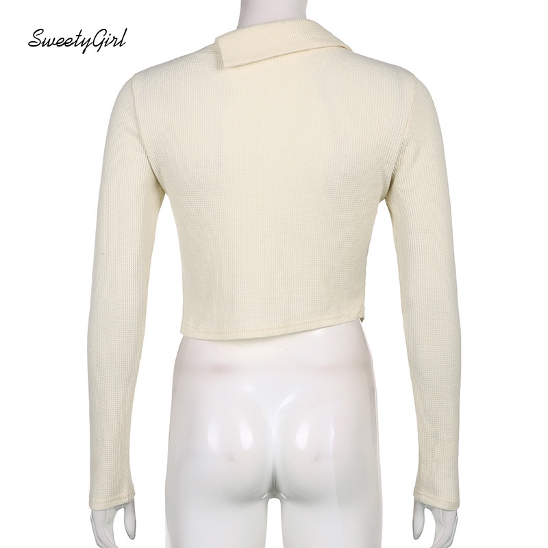 Áo Thun Tay Dài Màu Trơn Cài Nút Thời Trang 2022 Quyến Rũ Cho Nữ