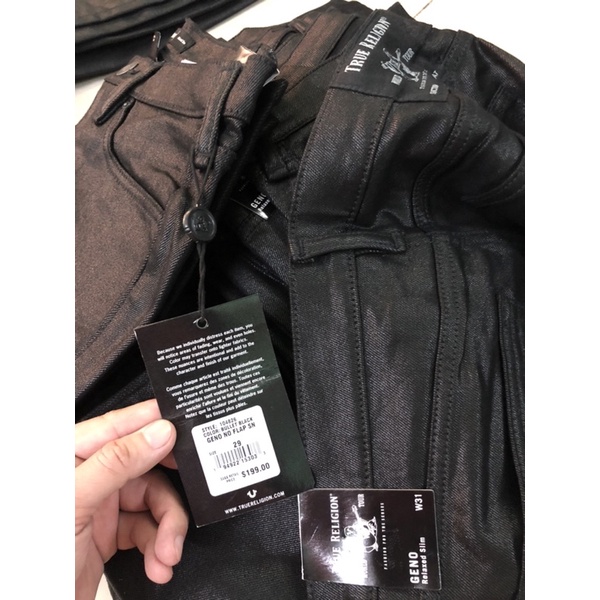 Quần jeans ông địa màu đen bóng chính hãng