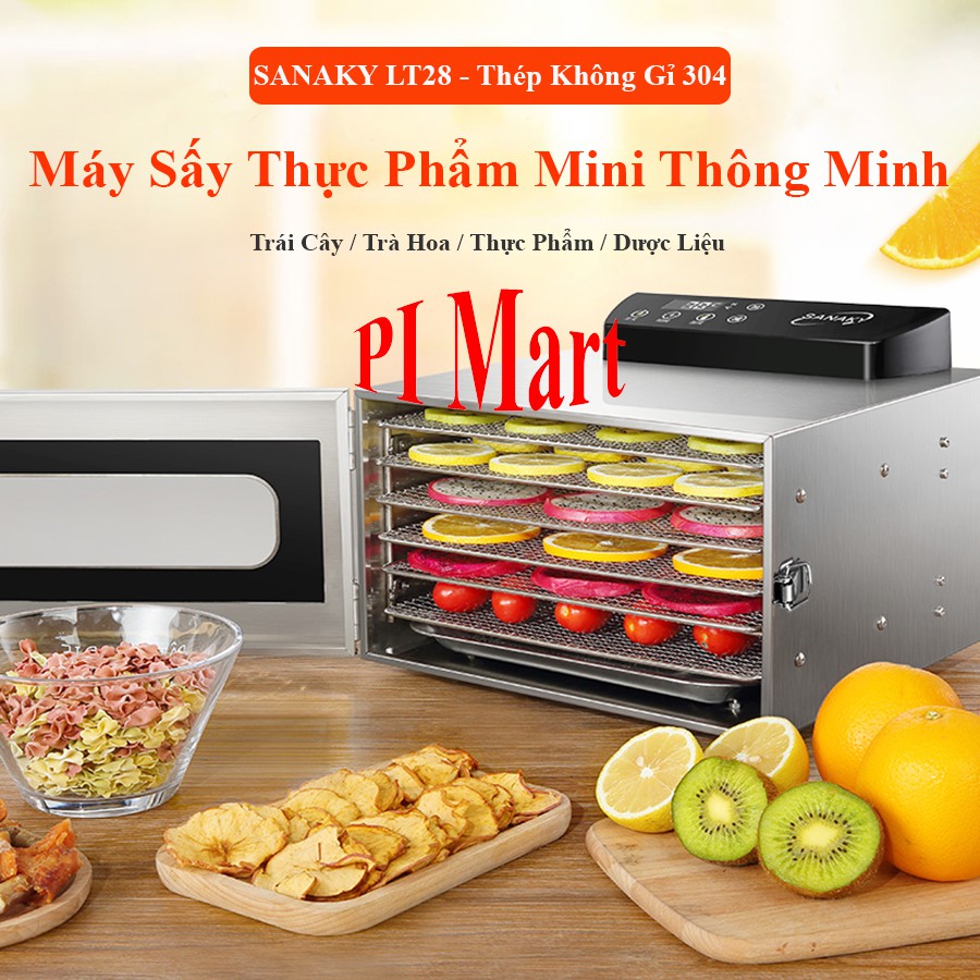 MÁY SẤY THỰC PHẨM SANAKY LT28 - 6 KHAY INOX