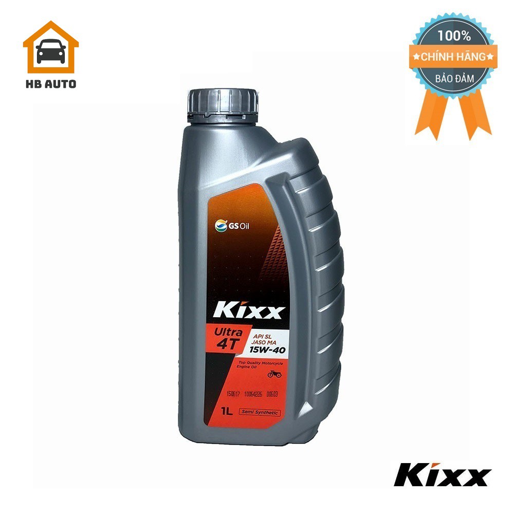 1 Thùng 12 Chai Dầu Nhớt Kixx Ultra 4T API SL JASO MA 15W40 (1L)