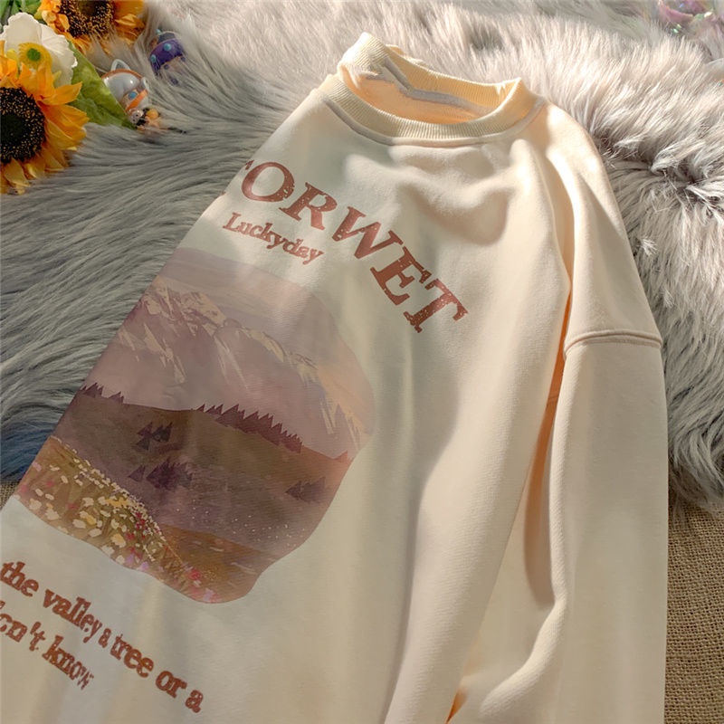 Áo sweater Cổ Tròn Dáng Rộng Thời Trang Thu Đông Cho Nữ