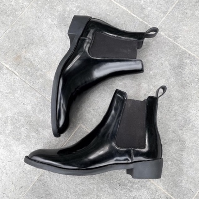 ChelseaBoots nam da bóng, giày bốt nâng chiều cao
