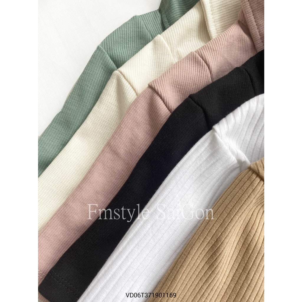 Đầm thun tay ngắn cổ bẻ nẹp nút ulzzang thời trang nữ Fmstyle Saigon 21VD06T371901 | BigBuy360 - bigbuy360.vn