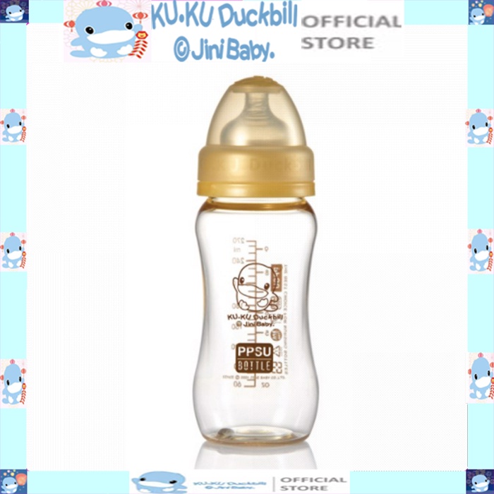 Bình sữa PPSU cổ rộng 280ml ku.ku duckbill Ku5834