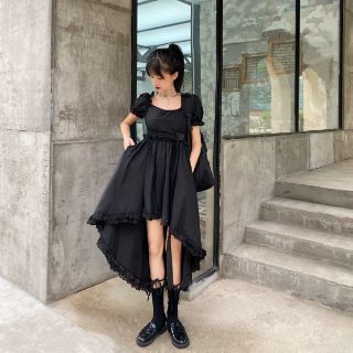 [Order] váy cổ vuông tay bồng