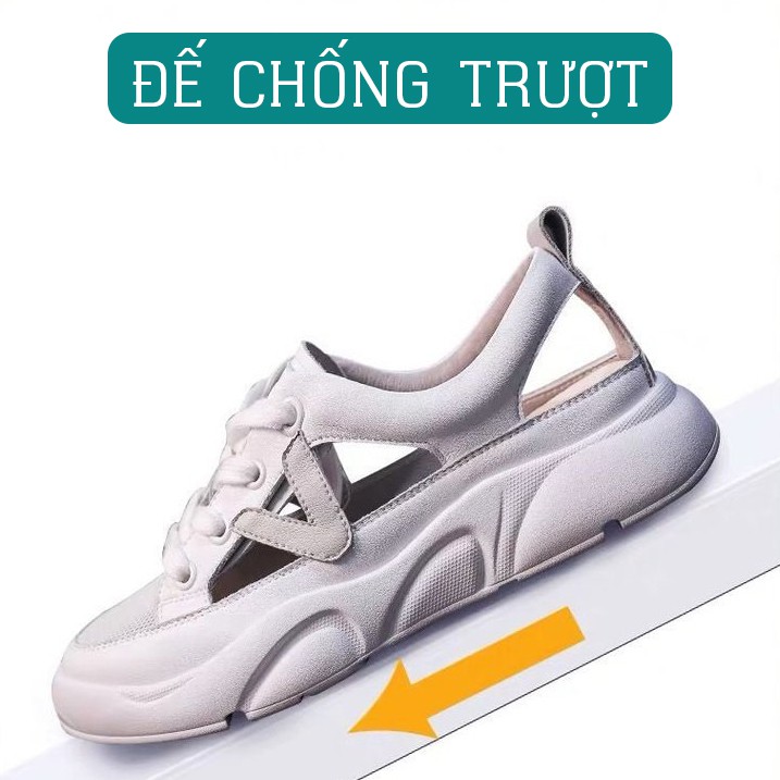 Giày Nữ Bata Phối Lưới Cách Điệu Cao Cấp Phong Cách Hàn Quốc chính hãng Baihui