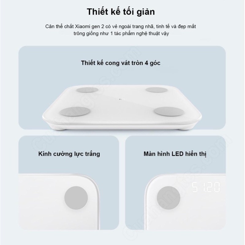 Cân Điện Tử Thông Minh Xiaomi Mi Smart Scale Gen 2 - Body Fat Tester Scale 2– 2021- Bản Nội Địa