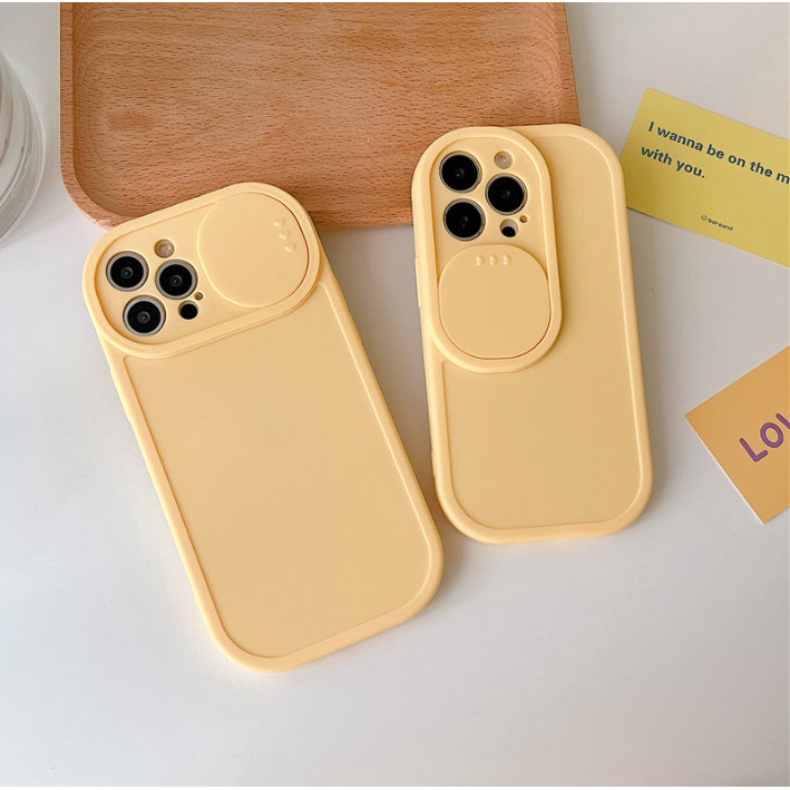 Ốp lưng iPhone Nắp Trượt Bảo Vệ Camera Màu Pastel cho iPhone 13 Pro Max 12 Pro Max 11 Pro Max - MIKA STUDIO