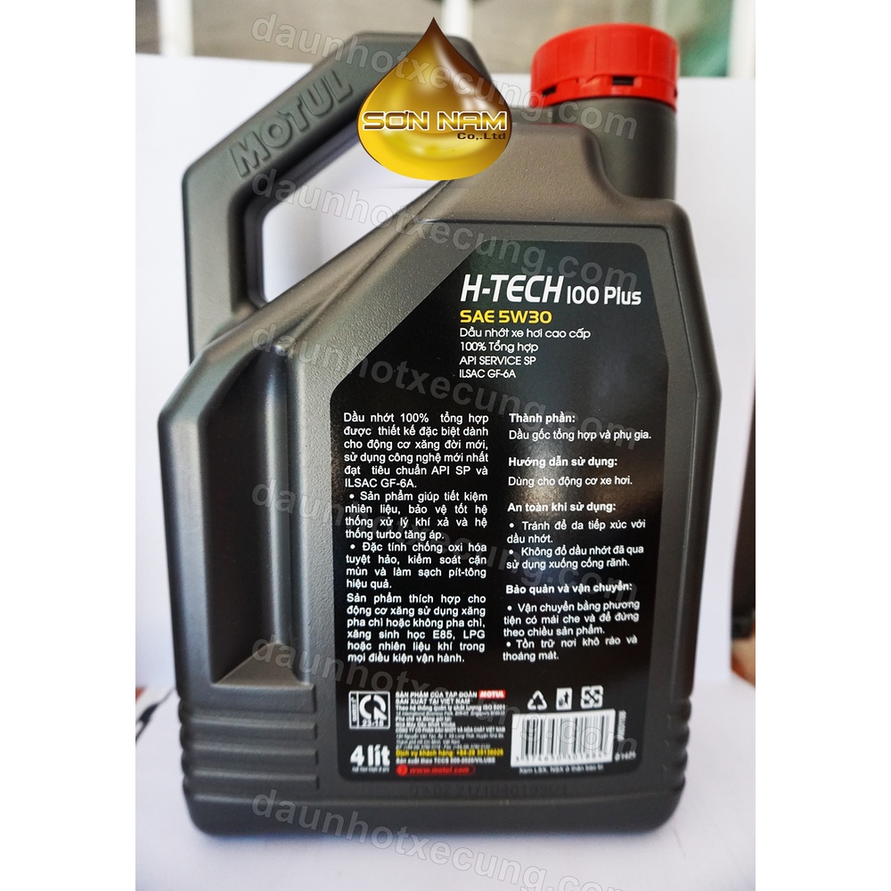 Dầu nhớt Motul H-Tech 100 Plus 5W30 4lit ô tô tổng hợp cao cấp