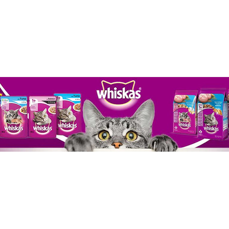 Thức ăn cho mèo lớn dạng hạt Whiskas nhập khẩu từ Thái Lan gói 400g