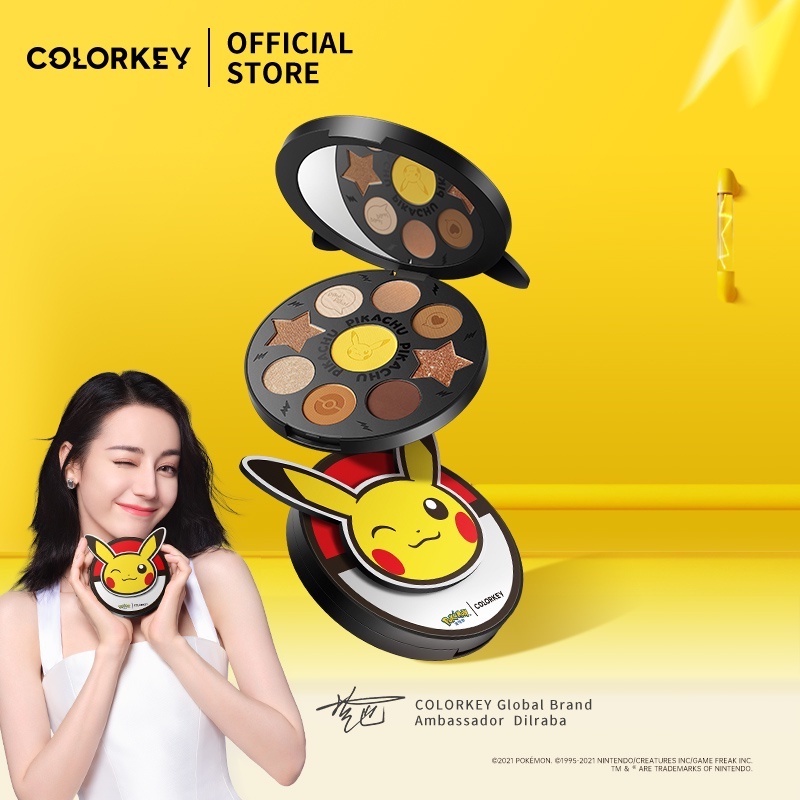 Bảng phấn mắt COLORKEY X Pokemon màu lì và ánh nhũ kết hợp trang điểm kháng nước lâu trôi 8g | BigBuy360 - bigbuy360.vn