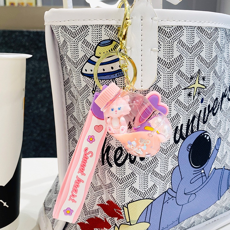 Móc Khóa Hình Chai Dầu Ngôi Sao Nổi Trên Mặt Nước nabel Trang Trí Balo Đi Học