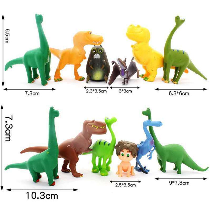 Bộ 12 mô hình phim Chú Khủng Long tốt bụng - The Good Dinosaur (cao 2.5-7 cm)