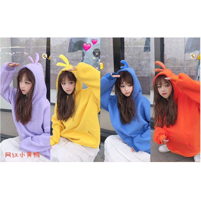(Xả kho) Áo hoodie nữ cute dày rộng phong cách Hàn Quốc (Ảnh thật)