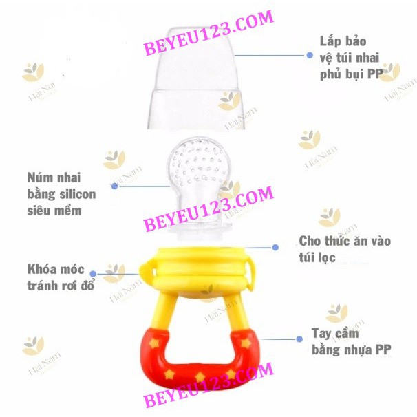 Túi nhai silicone ăn dặm chống hóc Kichilachi (Công nghệ Nhật) (Không kèm kẹp xích)