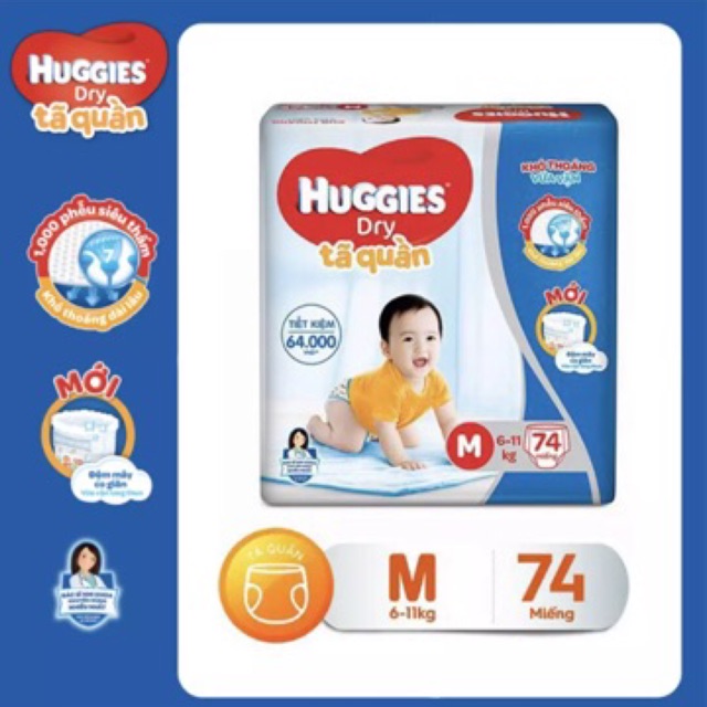 Tã quần HUGGIES M74/ L68/ XL62/XXL56