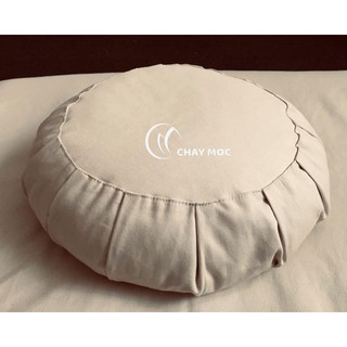 Bồ đoàn ngồi thiền kiểu xếp ly ruột vỏ đỗ xanh (Trắng)
