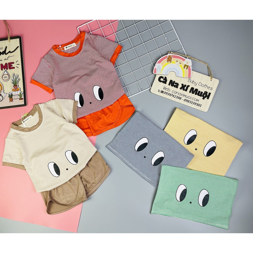 FULLSIZE(9-32kg)FREESHIPBộ Sọc Thun Lạnh Hàng Chuẩn Họa Tiết Dể Thương Cho Bé Gái Bé Trai