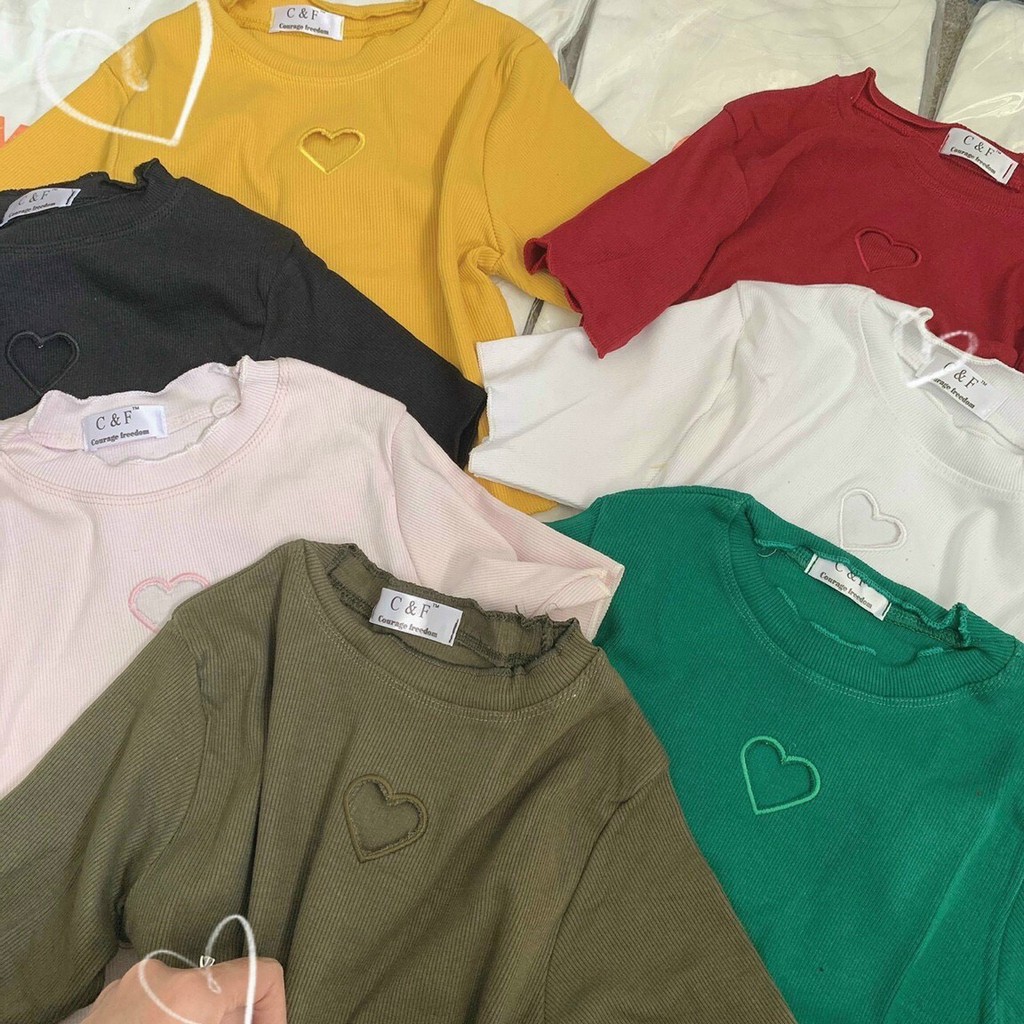 Áo khoét tim croptop (nhiều màu)
