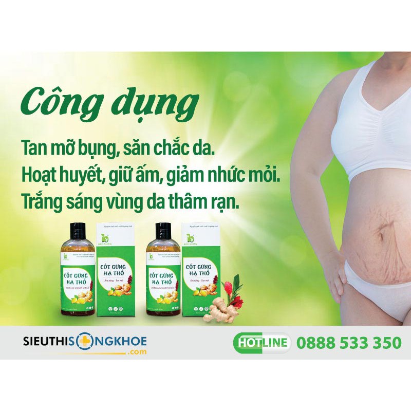 [Bảo Nhiên] Cốt Gừng Thảo Dược Tan Mỡ - Tan Mỡ Giảm Đau Sau Sinh - 330ml