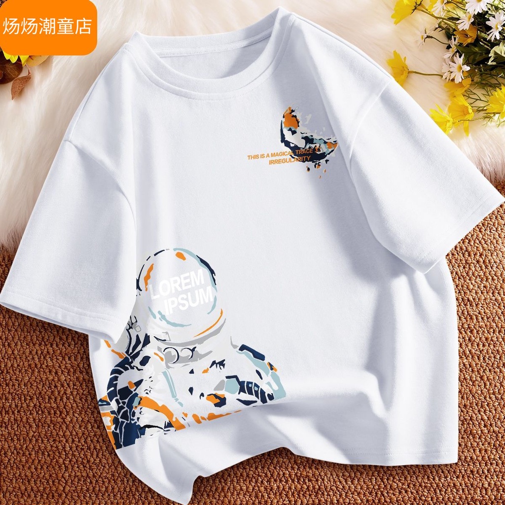 Áo Thun Tay Ngắn Dáng Rộng Thời Trang Mùa Hè Phong Cách Mới Dành Cho Bé Trai