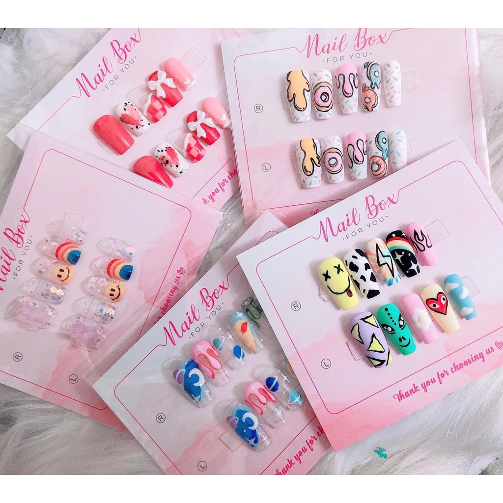 Tag Gắn Móng Tay, Tag Nailbox, Bìa Nailbox, Tag gắn móng tay giả - Size 9x11cm - Giấy C300