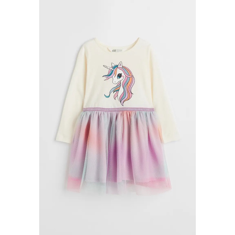 Váy dài tay xòe tutu unicorn HM H&M sz 1.5-10y_hàng chính hãng authentic