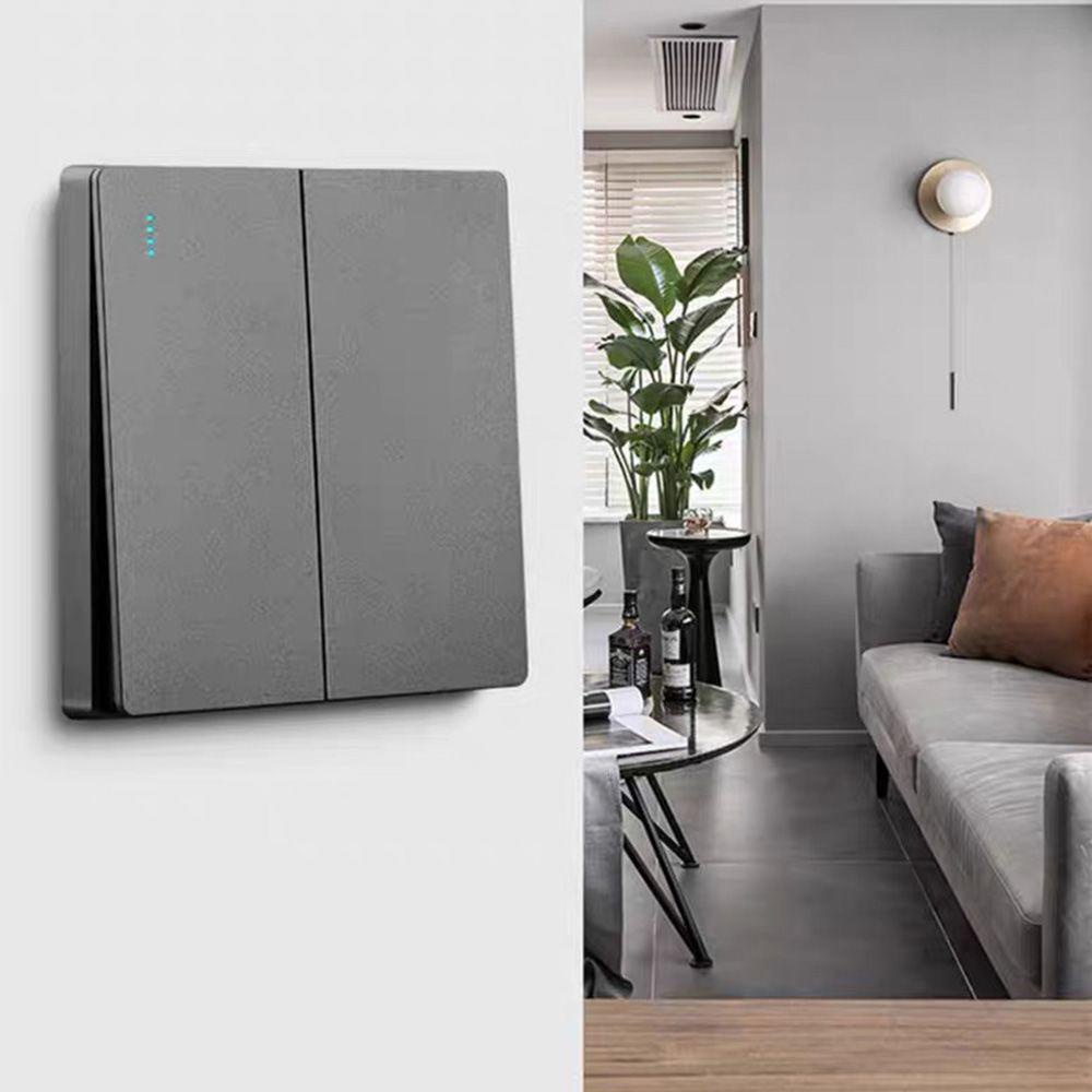 Set 2 Công Tắc Đèn Gắn Tường / Bảng Nút Nhấn Màu Xám Đục Kích Thước Lớn