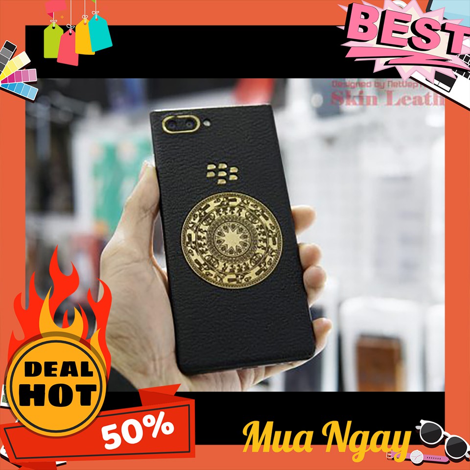 Miếng dán da cho BlackBerry Key 2 LE dán da ghép trống đồng, viền skin 3M vân da
