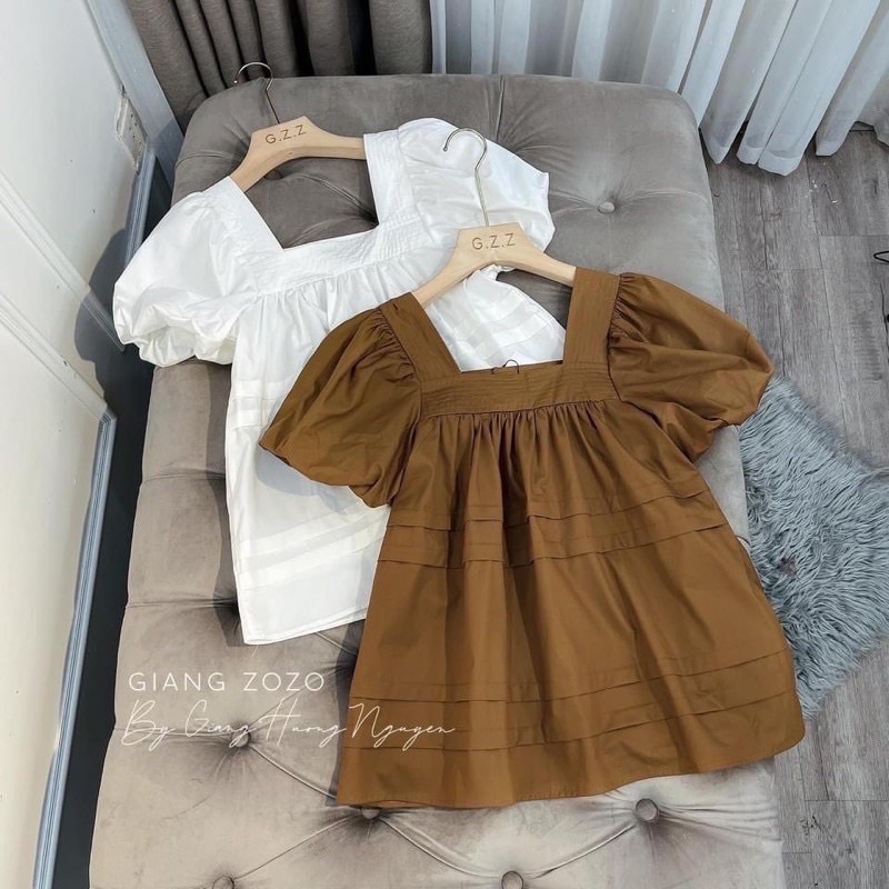 [Ảnh thật] 50-90kg Bigsize ÁO BABYDOLL CỔ VUÔNG TAY PHỒNG